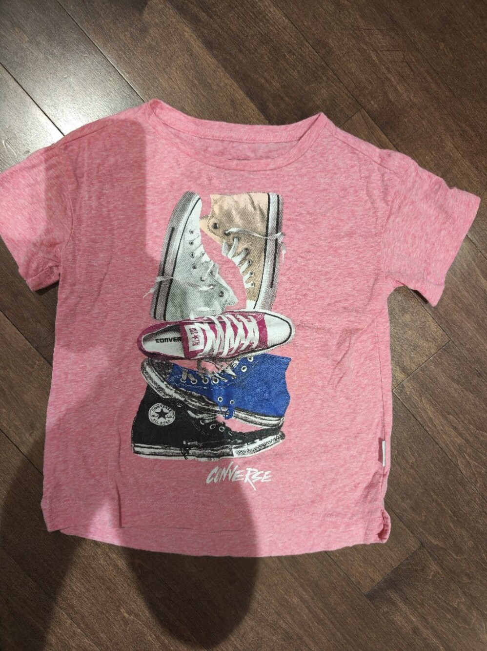 Converse Pink Tee with Colorful Sneaker Graphic